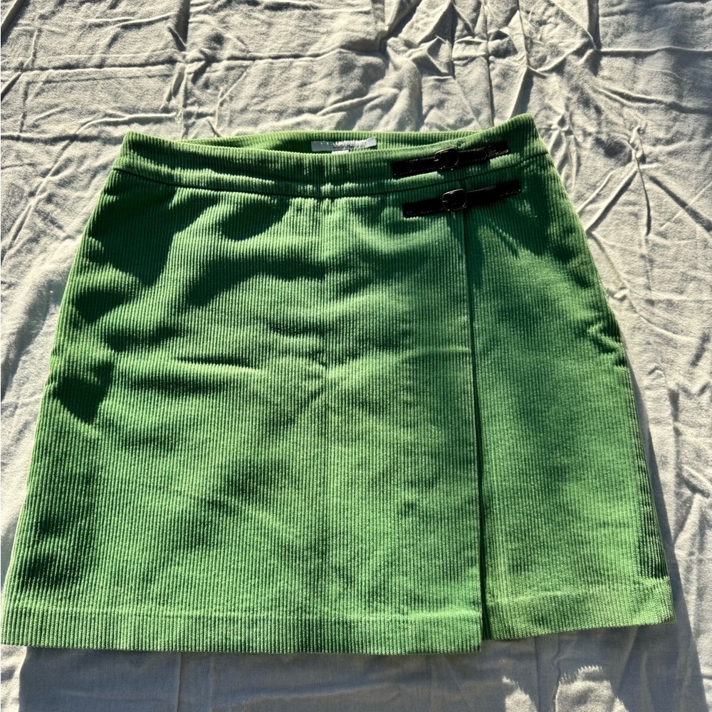 Boden Vibrant Green Mini Skirt with Buckle Details